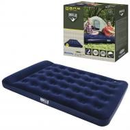 Матрац надувний велюр BW 67225 підголовник, вмонтований ножний насос, синій