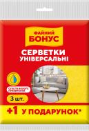 Салфетки вискозные Бонус 30х35 см 3 шт./уп. желтые