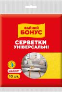 Салфетки вискозные Бонус 30х35 см 10 шт./уп. желтые