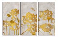Картина модульная Цветение золотого лотоса 120x80 см WallArt 54539-3.2