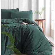 Комплект постільної білизни Stonewash dark green двоспальний євро зелений SoundSleep