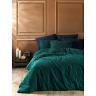 Комплект постельного белья Stonewash Jakard Dark green евро зеленый SoundSleep