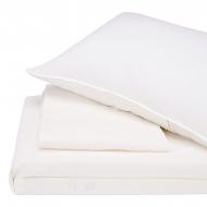 Комплект постельного белья Stonewash Jakard Snow white семейный белый SoundSleep