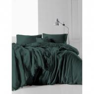 Комплект постельного белья Muslin Dark Green семейный зеленый SoundSleep