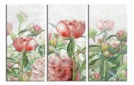 Картина модульная Цветущие розовые пионы 150x100 см WallArt 54552-3.3