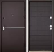 Двері вхідні Abwehr КТМ 76 096 Л (8019Т+В) Kale2 ТЕРМО RAL 8019 / венге 2050x960 мм ліві