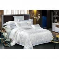 Комплект постельного белья Ornament white сатин-жаккард полуторный белый SoundSleep