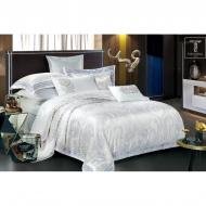 Комплект постельного белья Ornament white сатин-жаккард семейный белый SoundSleep