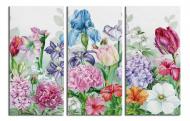 Картина модульная Яркие цветы в саду 90x60 см WallArt 54555-3.1