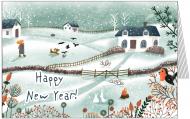 Открытка S.Brothers&Co Зимний пейзаж. Happy New Year! 15x10 см