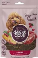 Ласощі для собак DELICKCIOUS з ягням, бататом і журавлиною 80 г