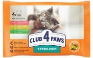 Корм влажный для кошек Club 4 Paws индейка в соусе, кролик в желе 4х85 г 340 г