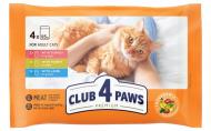 Корм влажный кошек Club 4 Paws индейка в соусе, кролик в желе, ягненок в соусе 4х85 г 12 кг
