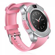 Сенсорний смарт годинник розумний годинник Smart Watch V8 Рожевий (46125)