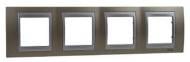 Рамка четырехместная Schneider Electric Unica TOP горизонтальная алюминий MGU66.008.096