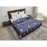Комплект постельного белья Feather luck бязь двуспальный евро серый SoundSleep