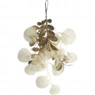 Декорация-подвеска из листочков в глитере 35 см белый с золотистым LH6290H9