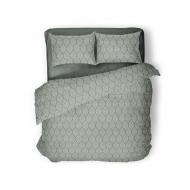 Комплект постільної білизни Green Grey двоспальний євро сірий SoundSleep