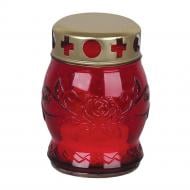 Лампада круглая стеклянная красная (6-8 часов), h 100 мм