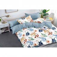 Комплект постельного белья хлопковое Colorful leaves с сатиновым плетением полуторный разноцветный SoundSleep
