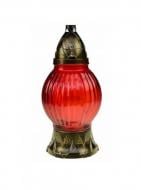 Лампада круглая стеклянная красная (28 часов), h 250 мм