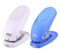 Дырокол 0111 микс 10 листов пластик 1 отверстие с линейкой Deli