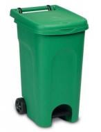 Бак для сміття з кришкою Stefanplast 80 л з педаллю зелений