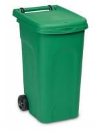 Бак для сміття з кришкою Stefanplast 80 л з колесами зелений