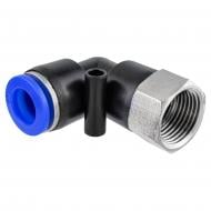 Фитинг-переходник Rock FORCE угловой для пластиковых трубок 10 мм с внутренней резьбой 3/8'' RF-SPLF10-03