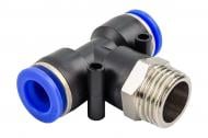 Фитинг-переходник Rock FORCE Т-образный для пластиковых трубок 12 мм с наружной резьбой 1/2'' RF-SPB12-04