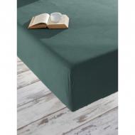 Простынь на резинке Stonewash Adriatic dark green 160x200 см зеленый SoundSleep