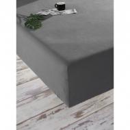 Простирадло на резинці Stonewash Adriatic dark gray 160x200 см темно-сірий SoundSleep