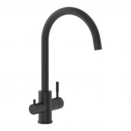 Смеситель для кухни Imprese ARGO-S f03409016FB, с подключением питьевой воды, чорный матовый