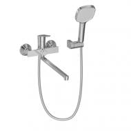 Змішувач для ванни Imprese LESNA L-вилив 400 мм, з душовим гарнітуром, хром