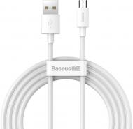 Кабель BASEUS USB to Micro 2.1A (TZCAMZJ-02) 2шт 1,5 м білий (1011234)