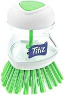 Щетка для мытья посуды Titiz Plastik с диспенсером зеленая