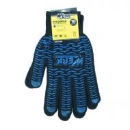 Перчатки Werk WERK черные с синим с покрытием ПВХ точка XL (10) 148059