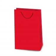 Пакет подарочный L однотонный 38х28х12,5 (вертикальный, картон, красный)