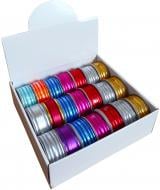 Лента Happycom International текстильная прозрачная з метализорованными полосами 3 см 2 м золотой / серебряный / синий / красный / фуксия