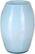 Ваза стеклянная La Ruvida бочка 30 см голубая