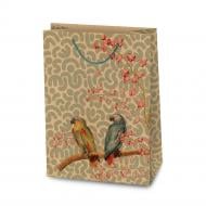 Пакет бумажный L крафтовый 38х28х12,5 папугаи