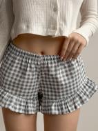 Шорти жіночі Twins в клітинку з рюшами р. M сірий