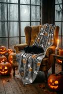 Плед Halloween Cats 200x220 см сірий із принтом La Nuit