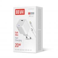 Зарядное устройство ColorWay GaN Mini 20W PD Port PPS USB-C белое cable Lightning (CW-CHS059PDL-WT) Зарядное устройство ColorWay GaN Mini 20W PD Port PPS USB-C белое cable Lightning (CW-CHS059PDL-WT)