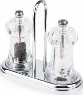 Мельница для перца с солонкой Peugeot Brasserie Set с подставкой 11 см transparent