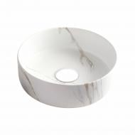 Умывальник-чаша VOLLE PIEDRA, 34,6*34,6*12см, светлый мрамор