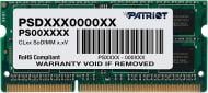 Оперативна пам'ять Patriot SODIMM DDR4 4 GB 1600 MHz (PSD34G16002S)