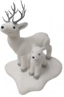 Декорація новорічна Олень з оленям білий 39 см