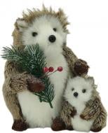Декорация новогодняя Семья ежиков пушистиков (1241190) 22 см