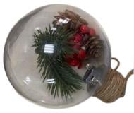 Шар новогодний с наполнением хвоя шишка led NS23X130-4